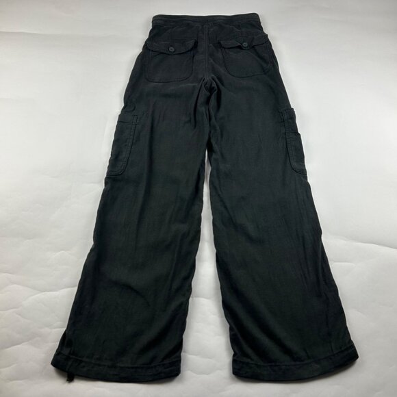American Eagle Charcoal Linen Blend Relaxed Leg Cargo Pant 0R - Picture 5 of 7